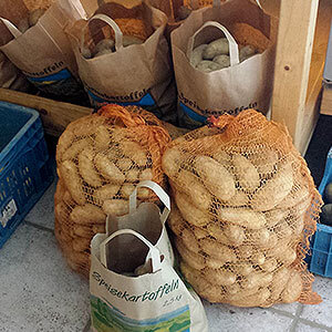 Viele verschiedene Kartoffelsorten auf dem Eggenhof